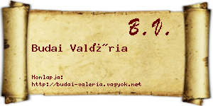 Budai Valéria névjegykártya